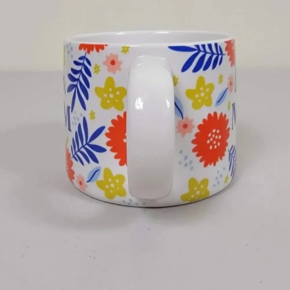 Parker Lane Love Ya Mom Floral Coffee Mug 15 oz White Colorful Mothers Day Gift